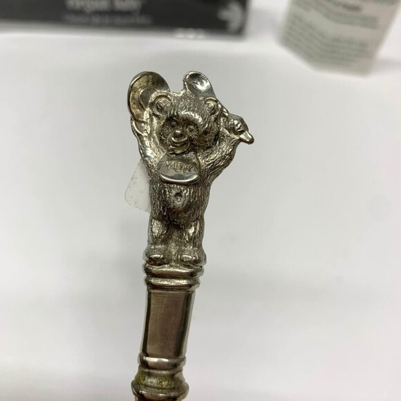 Vintage Elegant Baby Pewter Feeding Spoon Bear New - Picture 3 of 6